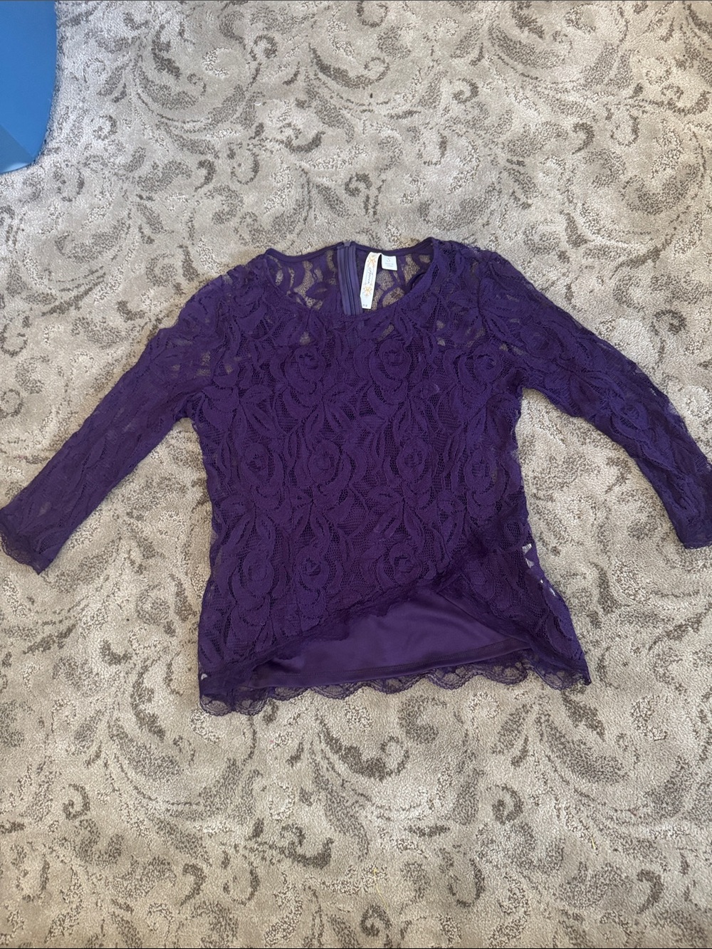 Purple Lace Overlay Women’s Top